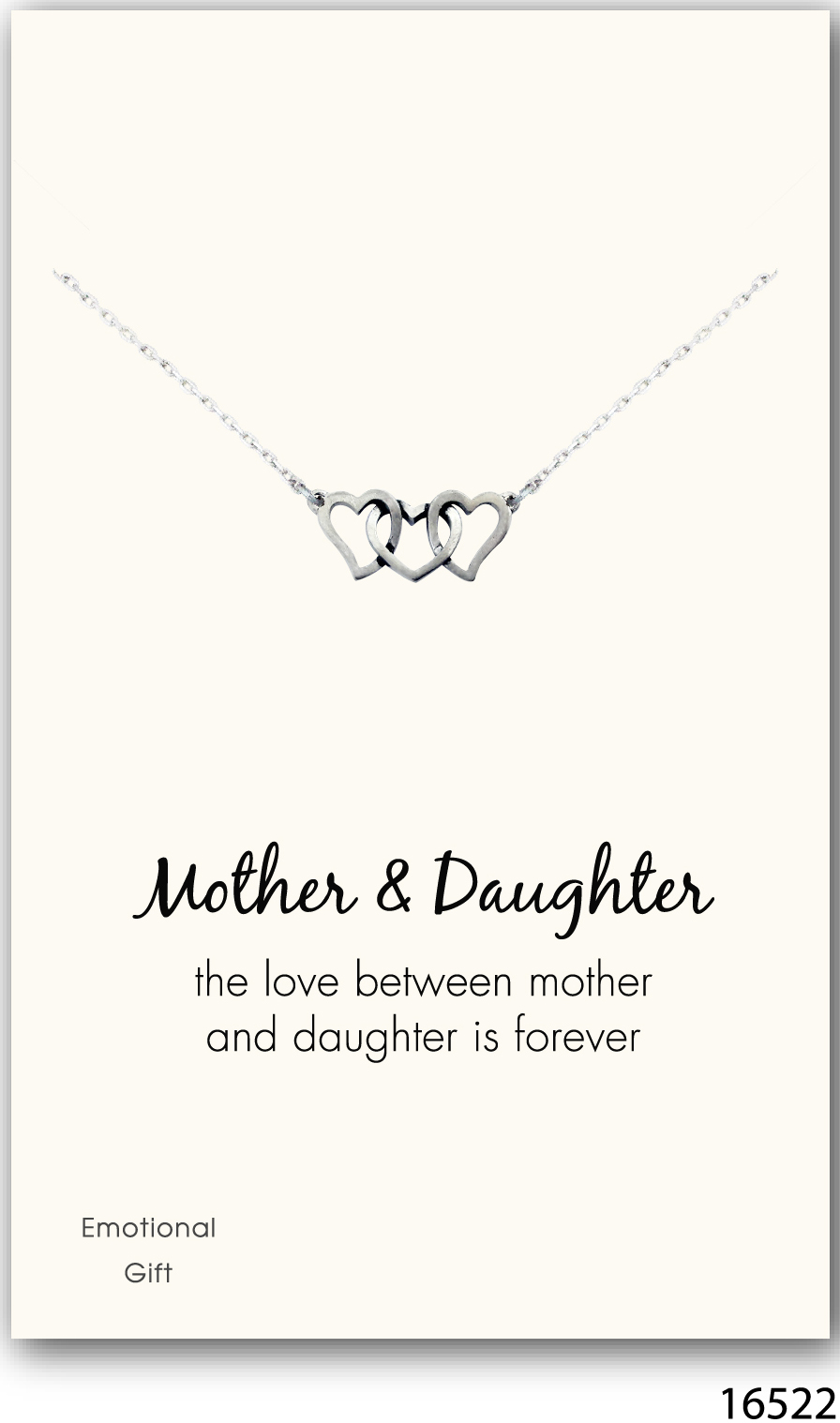 Mother daughter joined hearts silver pendant